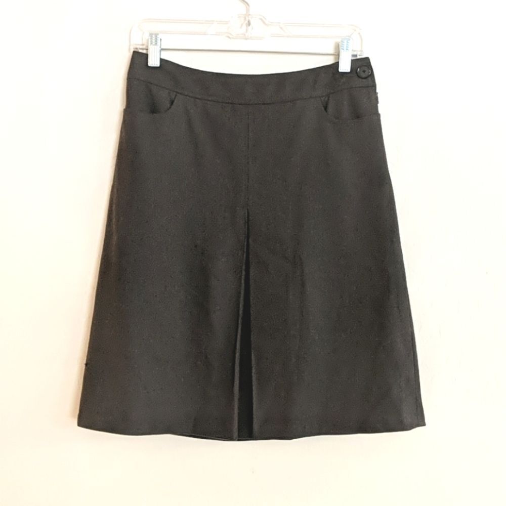 *damaged* Ann Taylor Dark Green Skirt A-line Wool Blend - Size 2